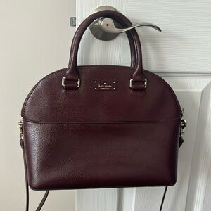 Kate spade pebbled leather burgandy handbag, good condition